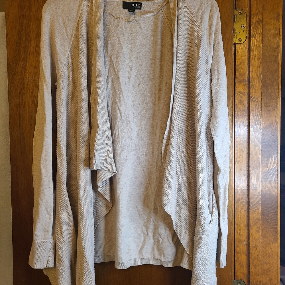 a.n.a. A New Approach Open Front cream Draped Cardigan Size medium